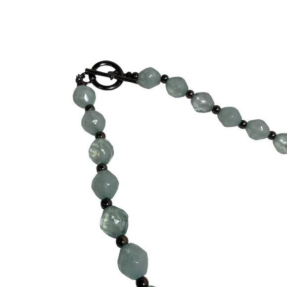 Bohemian Chunky 2 Layer Statement Necklace. Aquamarine, Teal EUC - Picture 6 of 6